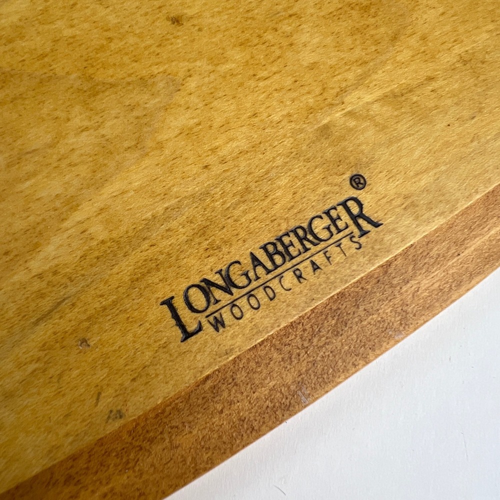 Longaberger Recipe Basket Small Brown Wood Lid Protector 17418 Farmhouse Decor - Picture 3 of 16